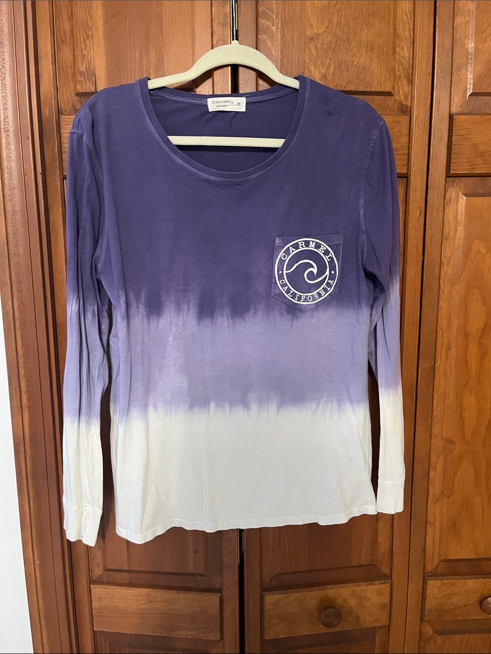 Ocean Drive Purple Long Sleeve Carmel California Tee Sz. M